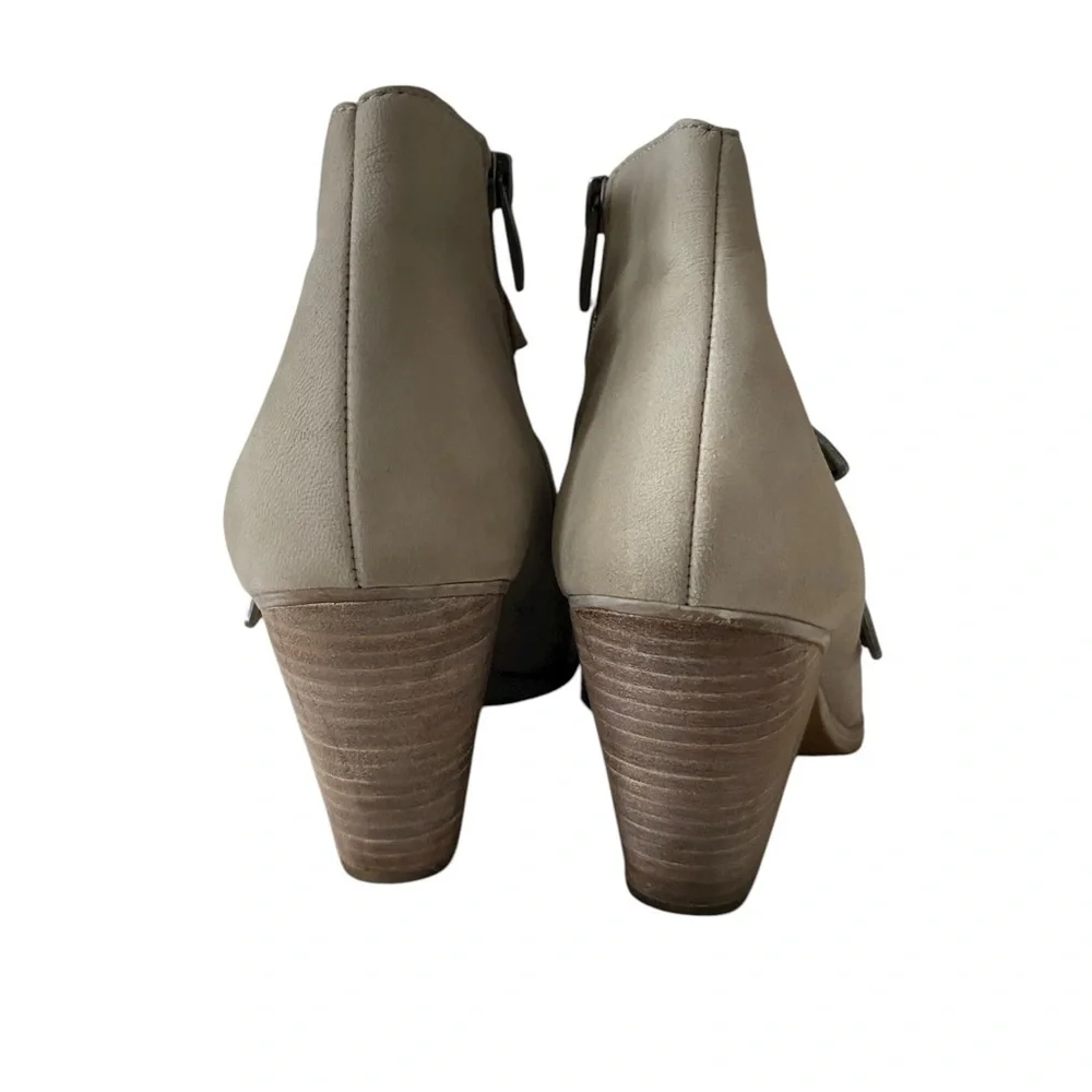 Franco Sarto Tan Granton Ankle Boots with Buckle Detail Suede Leather Block Heel
